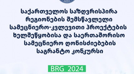2024 წლის საქართველოს საზღვრისპირა რეგიონების შემსწავლელი სამეცნიერო კვლევითი პროექტების ხელშეწყობისა და საერთაშორისო სამეცნიერო ღონისძიებების საგრანტ ...