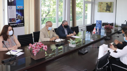 Meeting between the Director General of Shota Rustaveli National Science Foundation of Georgia  and chargé de faire of the office of the Embassy of th ...