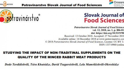 STUDYING THE IMPACT OF NON-TRADITINAL SUPPLEMENTS ON THE QUALITY OF THE MINCED RABBIT MEAT PRODUCTS