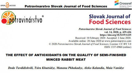 THE EFFECT OF ANTIOXIDANTS ON THE QUALITY OF SEMI-FINISHED MINCED RABBIT MEAT