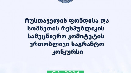 რუსთაველის ფონდისა და სომხეთის რესპუბლიკის განათლების, მეცნიერების, კულტურისა და სპორტის სამინისტროს სამეცნიერო კომიტეტის ერთობლივი საგრანტო კონკურსის ...