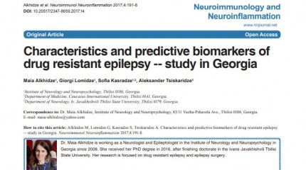 Characteristics and predictive biomarkers of drug resistant epilepsy -- study in Georgia