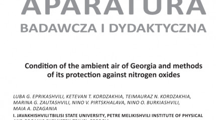 Condition of the ambient air of Georgia and methods of its protection against nitrogen oxides