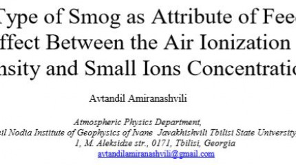 Tbilisi Type of Smog as Attribute of Feedback  Effect Between the Air Ionization  Intensity and Small Ions Concentration 