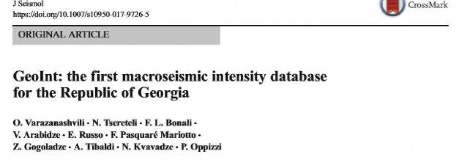 GeoInt: the first macroseismic intensity database for the Republic of Georgia