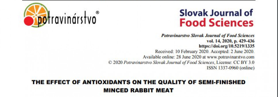 THE EFFECT OF ANTIOXIDANTS ON THE QUALITY OF SEMI-FINISHED MINCED RABBIT MEAT