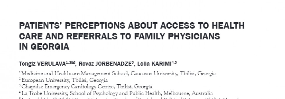 PATIENTS’ PERCEPTIONS ABOUT ACCESS TO HEALTH CARE AND REFERRALS TO FAMILY PHYSICIANS IN GEORGIA