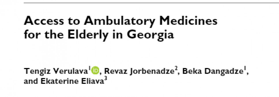 Access to Ambulatory Medicines  for the Elderly in Georgia
