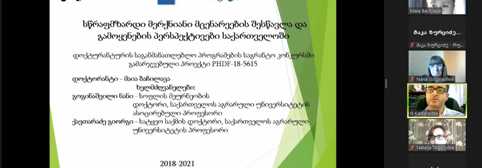 სემინარი ფონდის მიერ დაფინანსებული პროექტის „სწრაფმზარდი მერქნიანი მცენარეების შესწავლა და გამოყენების პერსპექტივები საქართველოში“  ფარგლებში