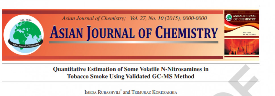 Quantitative Estimation of Some Volatile N-Nitrosamines in Tobacco Smoke Using Validated GC-MS Method