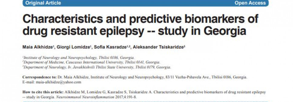 Characteristics and predictive biomarkers of drug resistant epilepsy -- study in Georgia