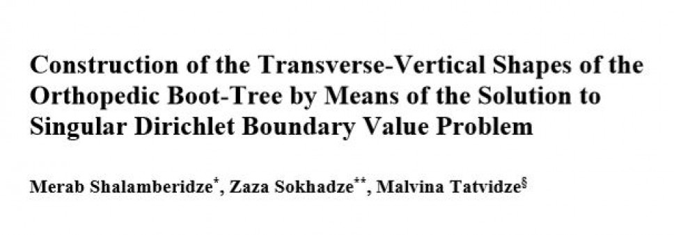 Construction of the Transverse-Vertical Shapes of the Orthopedic Boot-Tree by Means of the Solution to Singular Dirichlet Boundary Value Problem 