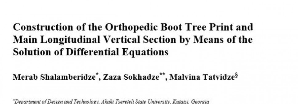 Construction of the Orthopedic Boot Tree Print and Main Longitudinal Vertical Section by Means of the Solution of Differential Equations 