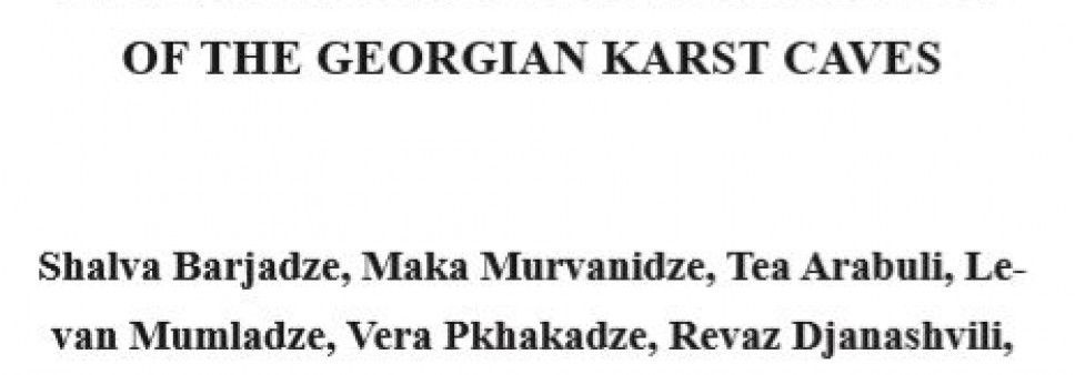AnnotAted List of invertebrAtes of the GeorGiAn KArst CAves